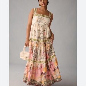 Anthropologie Square-Neck Floral Maxi Dress, size L